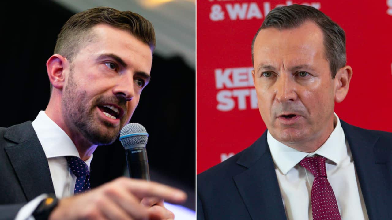 WA Liberal leader Zak Kirkup and Labor Premier Mark McGowan are seen campaigning ahead of the state election