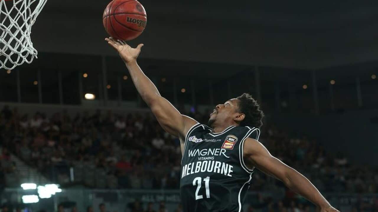 Melbourne United's Casper Ware goes for a lay up