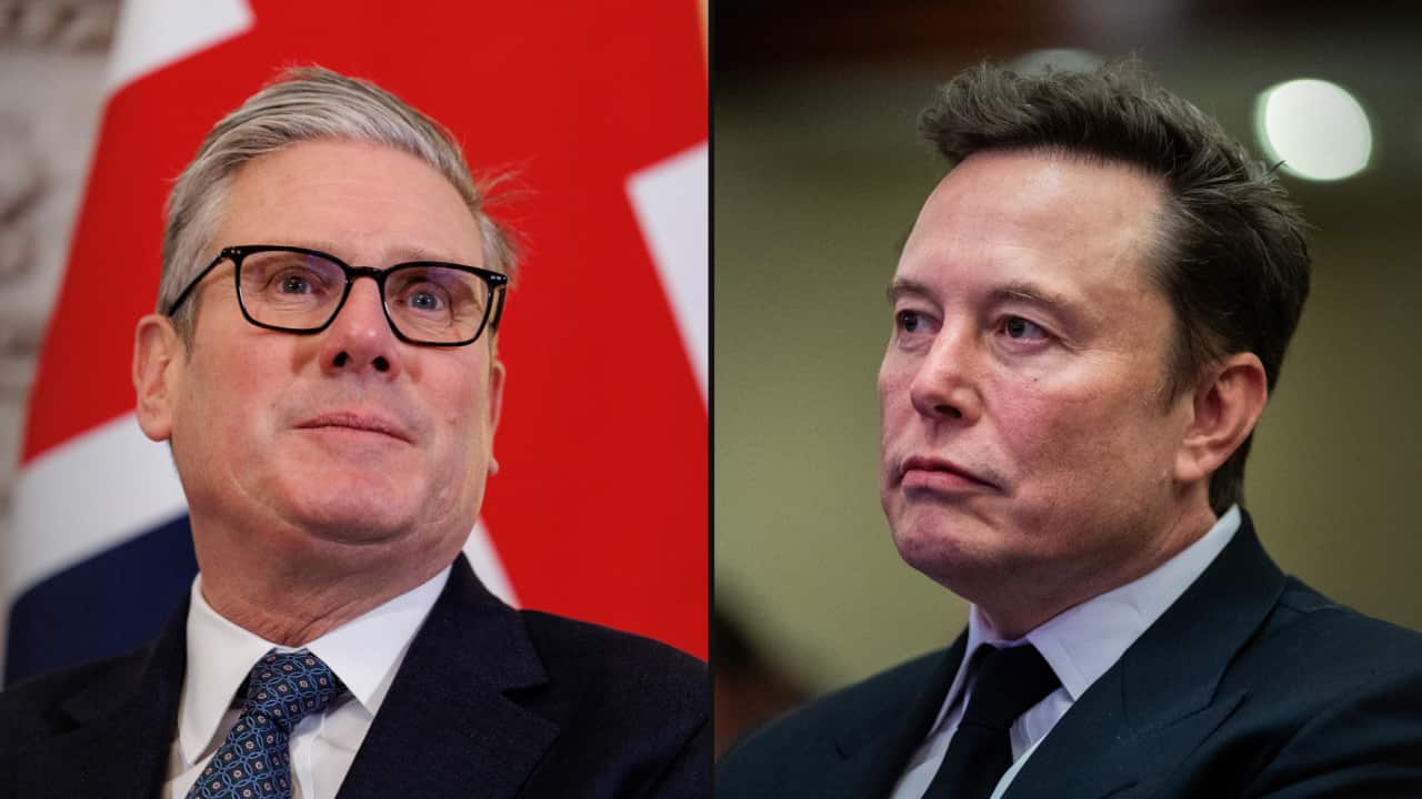 A split image of Keir Starmer and Elon Musk