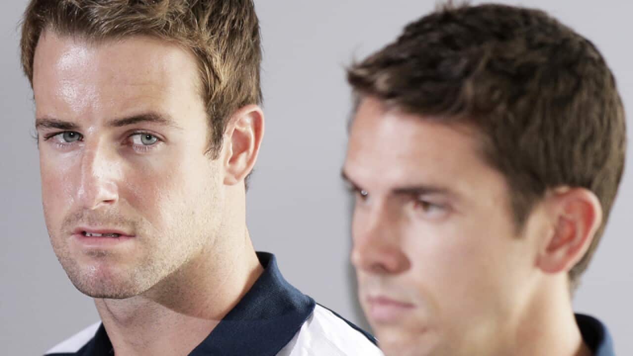 Members of Australia Olympic men's relay swim team.