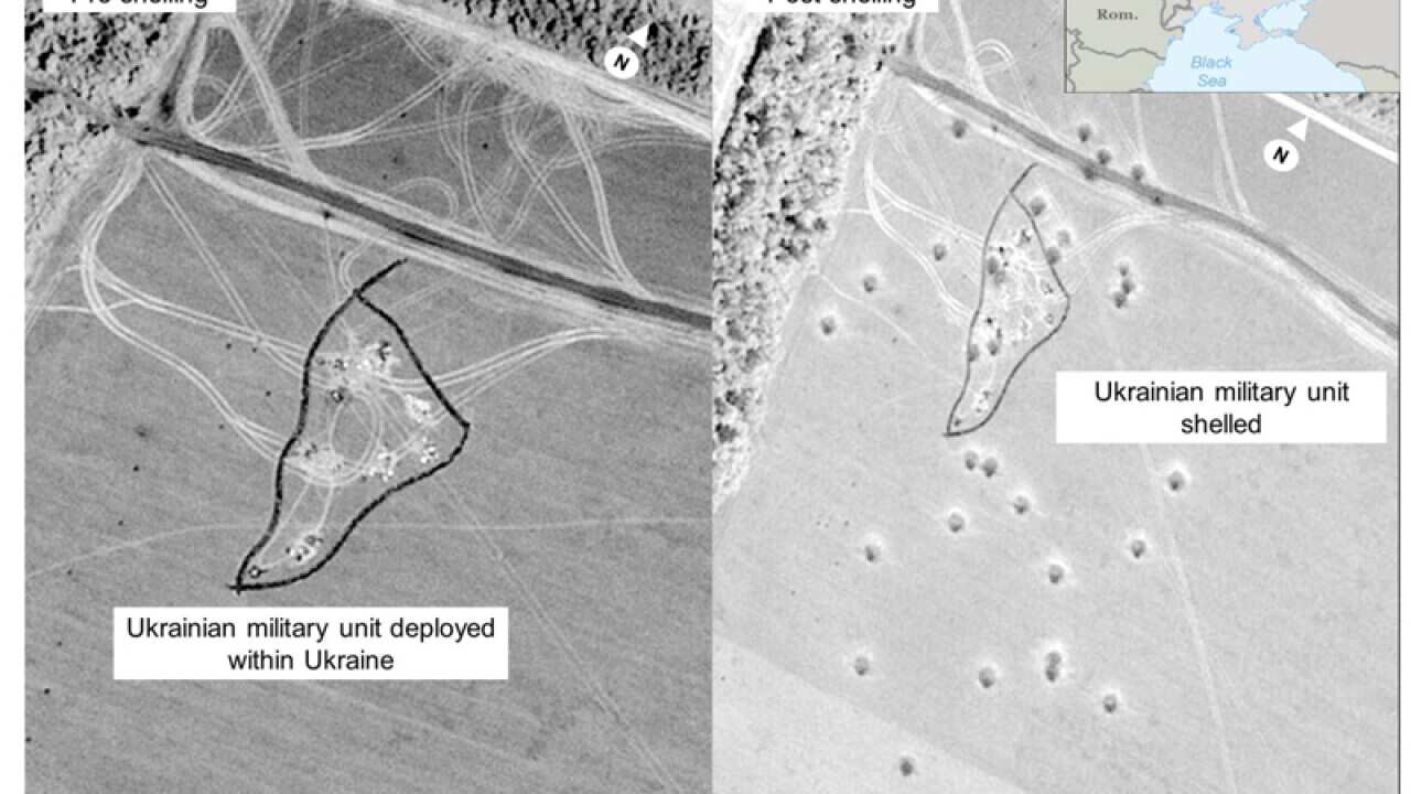 A document released by the U.S. shows a satellite image of Russia