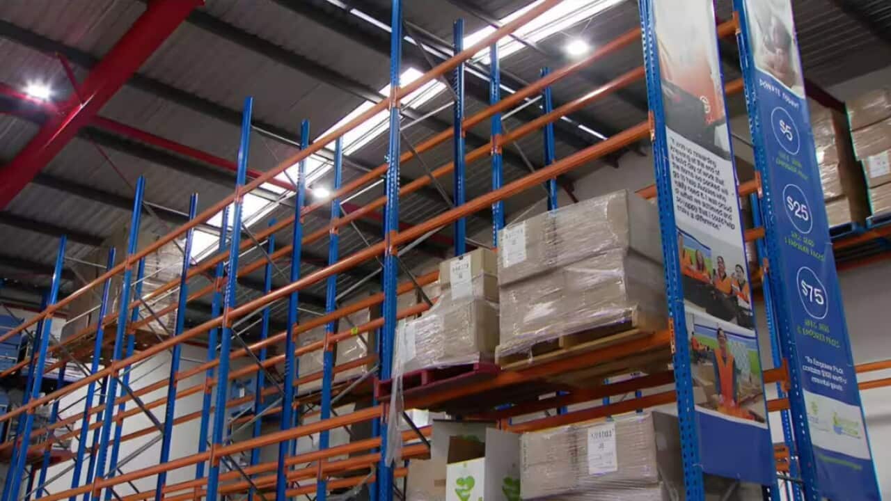 There are empty shelves at this charity's warehouse (SBS).jpg