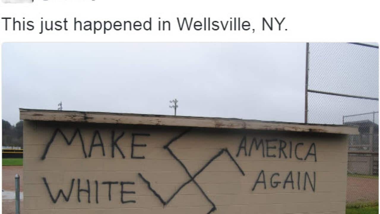 A photo of graffiti posted on Twitter.