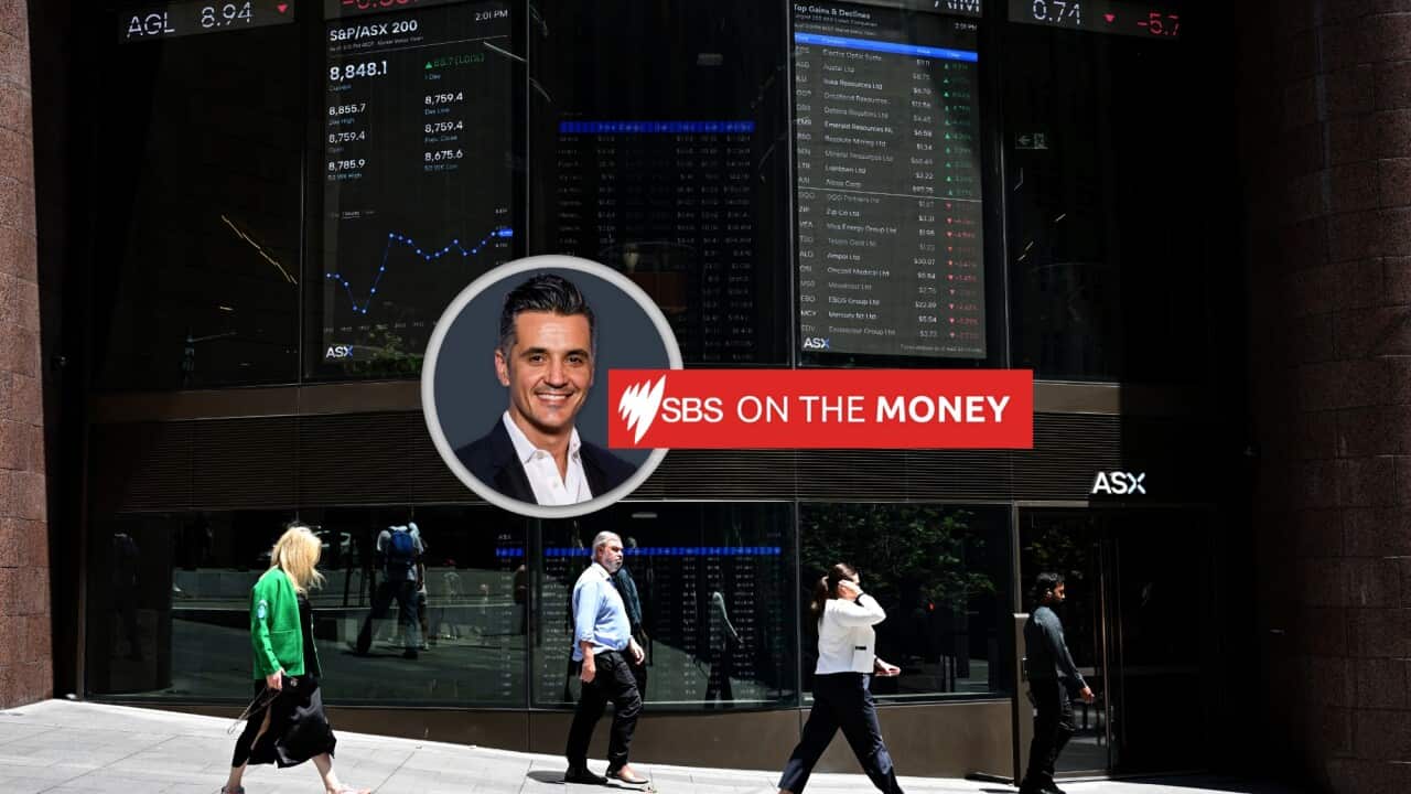 People walk past the ASX building in Martin Place, Sydney.
