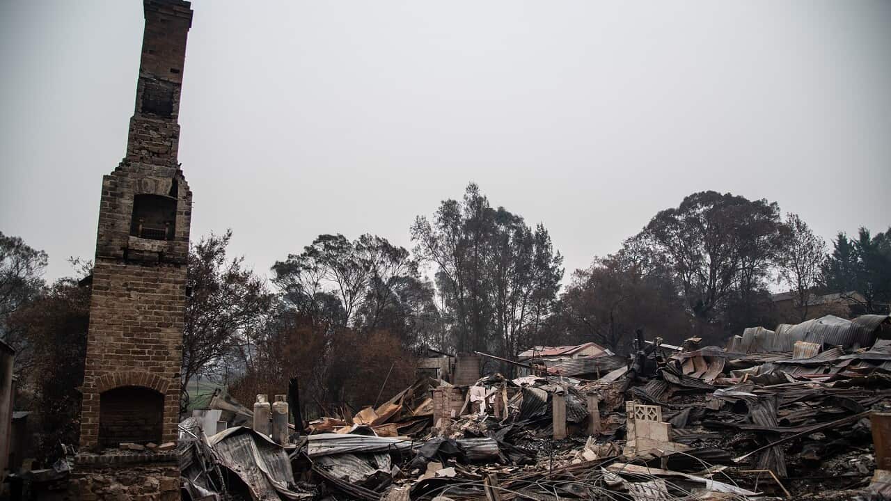 The remains of a burnt-out property in Cobargo, NSW.