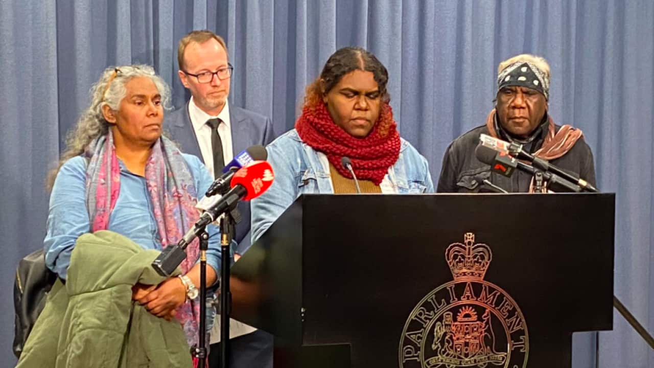 The family speaks to the press on Wednesday.