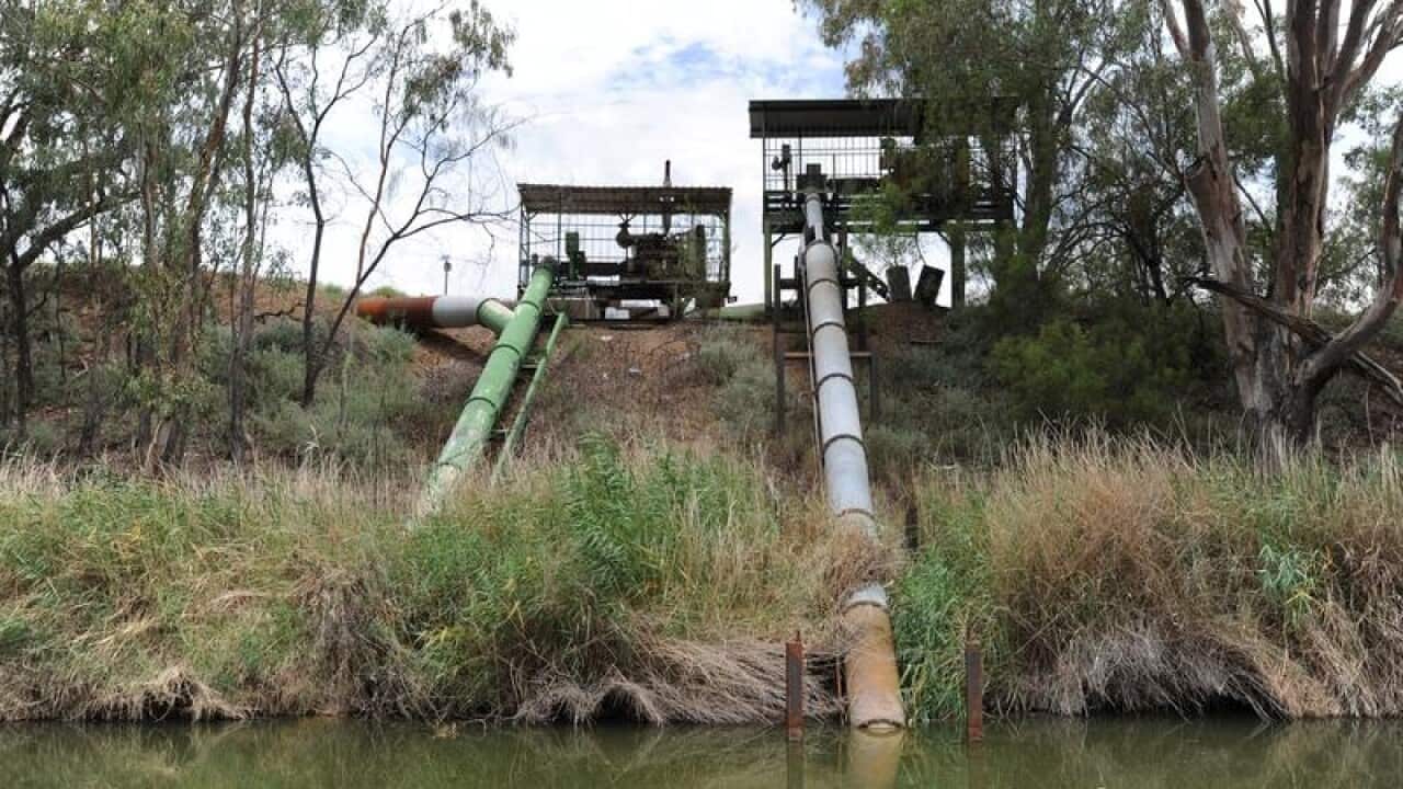 Irrigation pumps on the Barwon River