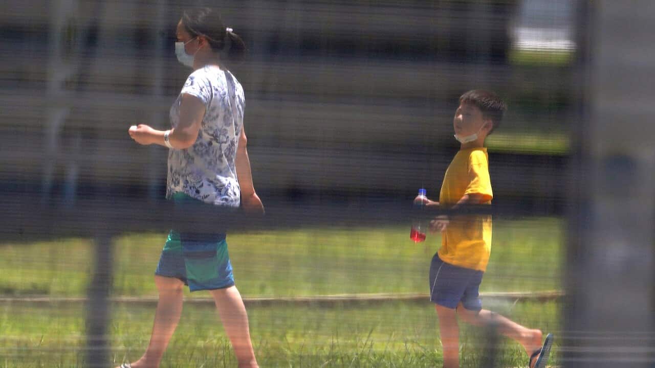 Hundreds of evaucess remain inside the detention centre.