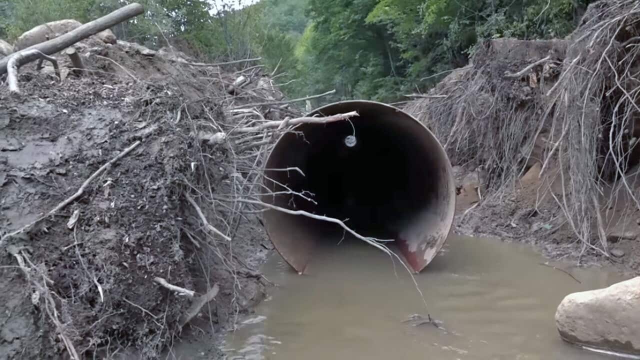 Water is diverted from the Crnovrska river stream, Serbia, into a pipe for a mini hydro power generation, leaving the stream dry and the ecosystem endangered
