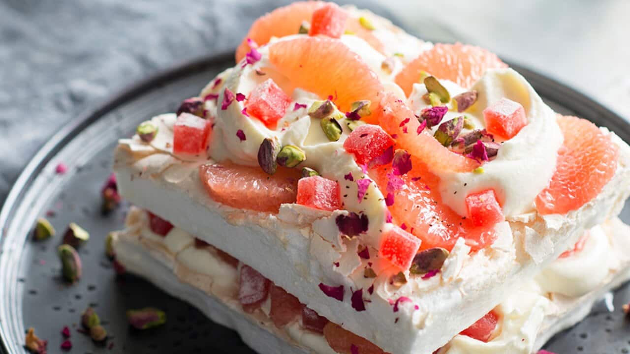 Layered Turkish Delight pavlova