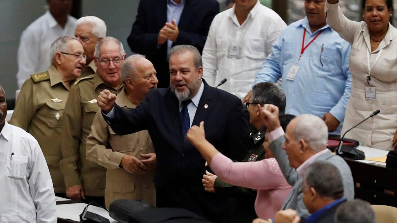 Newly installed Cuban Prime Minister Manuel Marrero in the Cuba's National Assembly in Havana, Cuba.