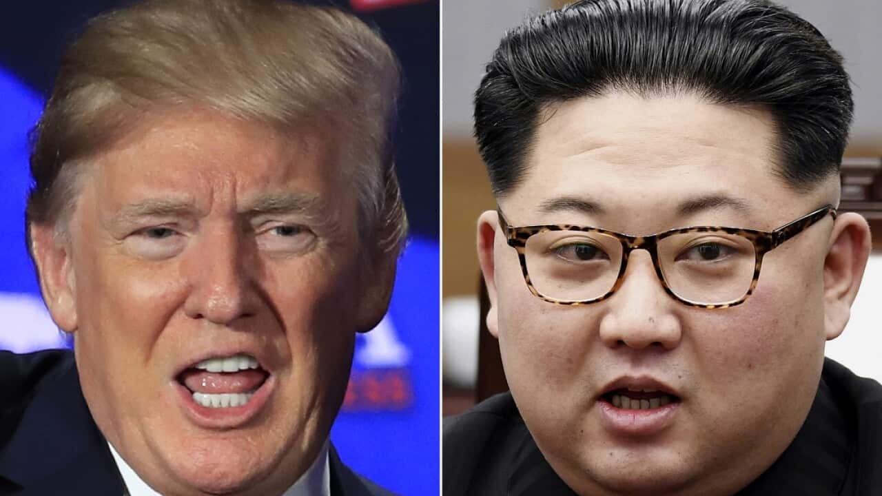 US President Donald Trump North Korean leader Kim Jong-un.