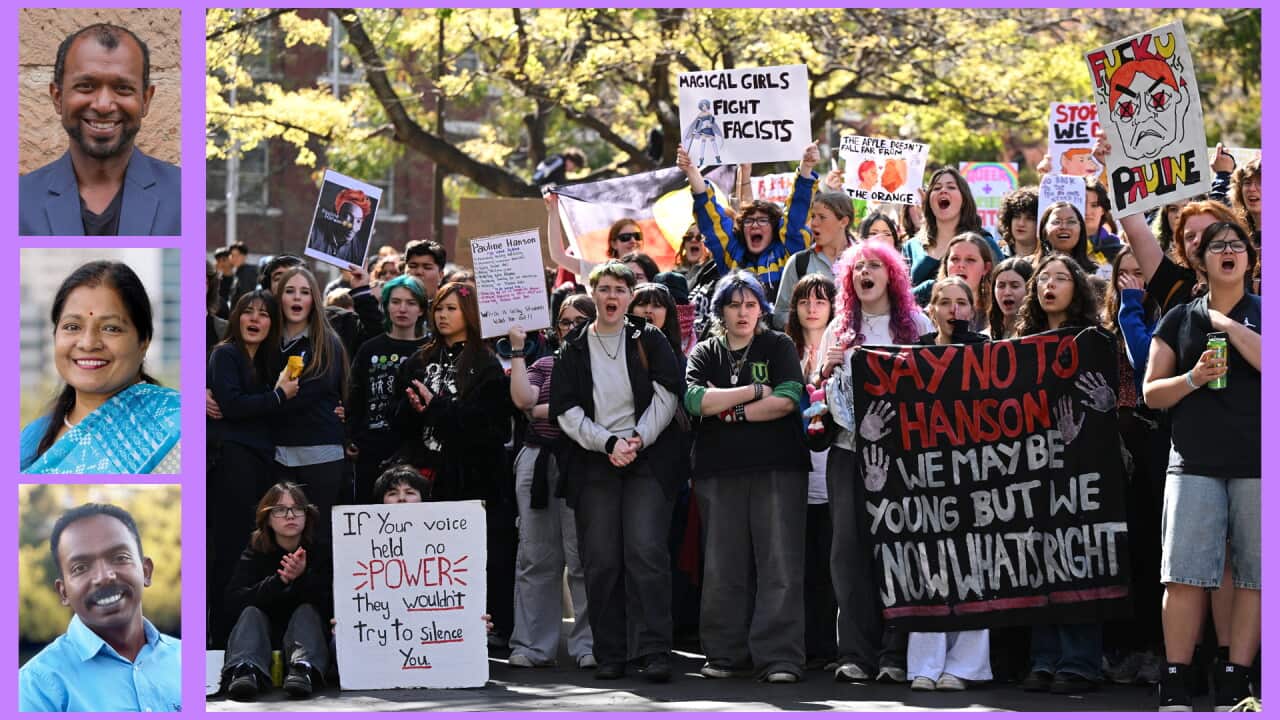 STUDENTS PROTEST HANSON