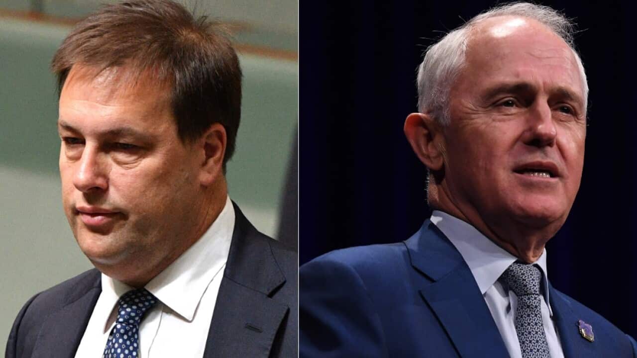 Liberal MP Jason Falinski and PM Malcolm Turnbull