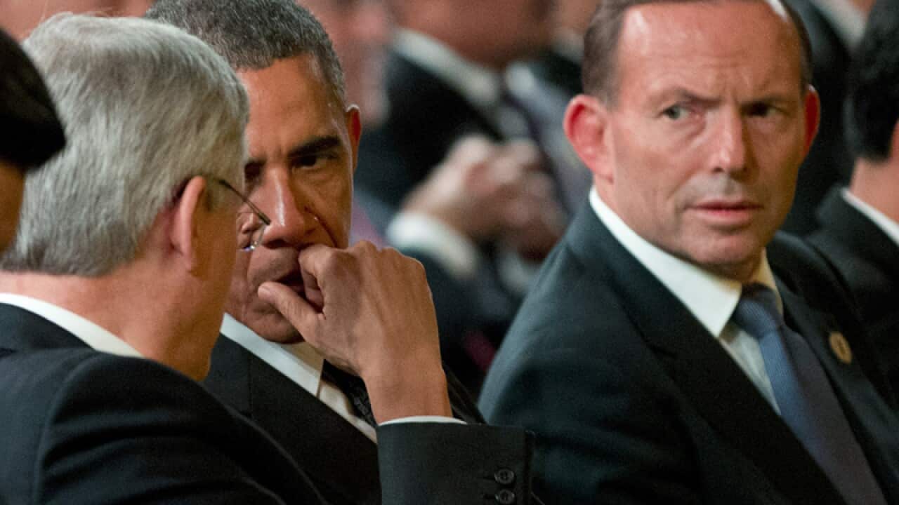 Stephen Harper, Barack Obama and Tony Abbott