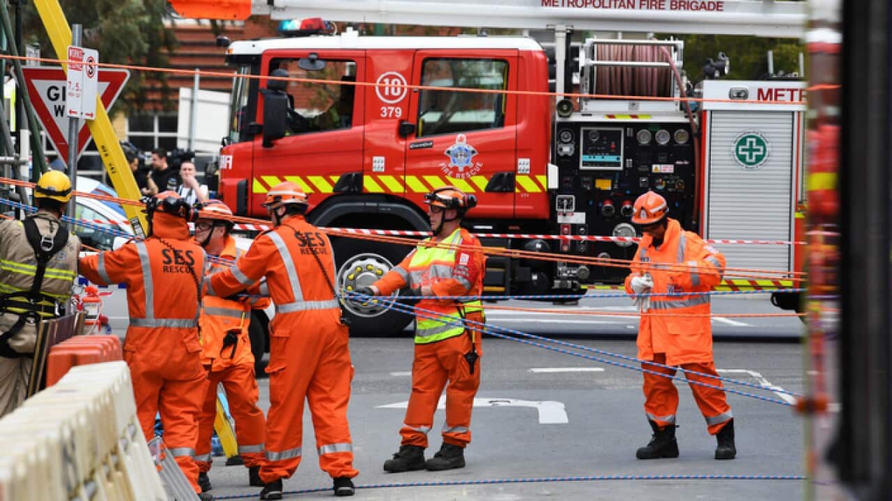 Emergency workers responding to a call in Melbourne