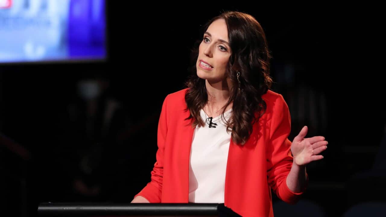NZ Labour leader Jacinda Ardern speaking in the final leaders' debate