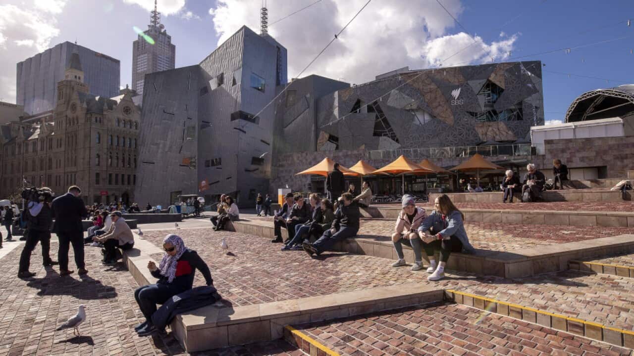 A view of Federation Square in Melbourne.