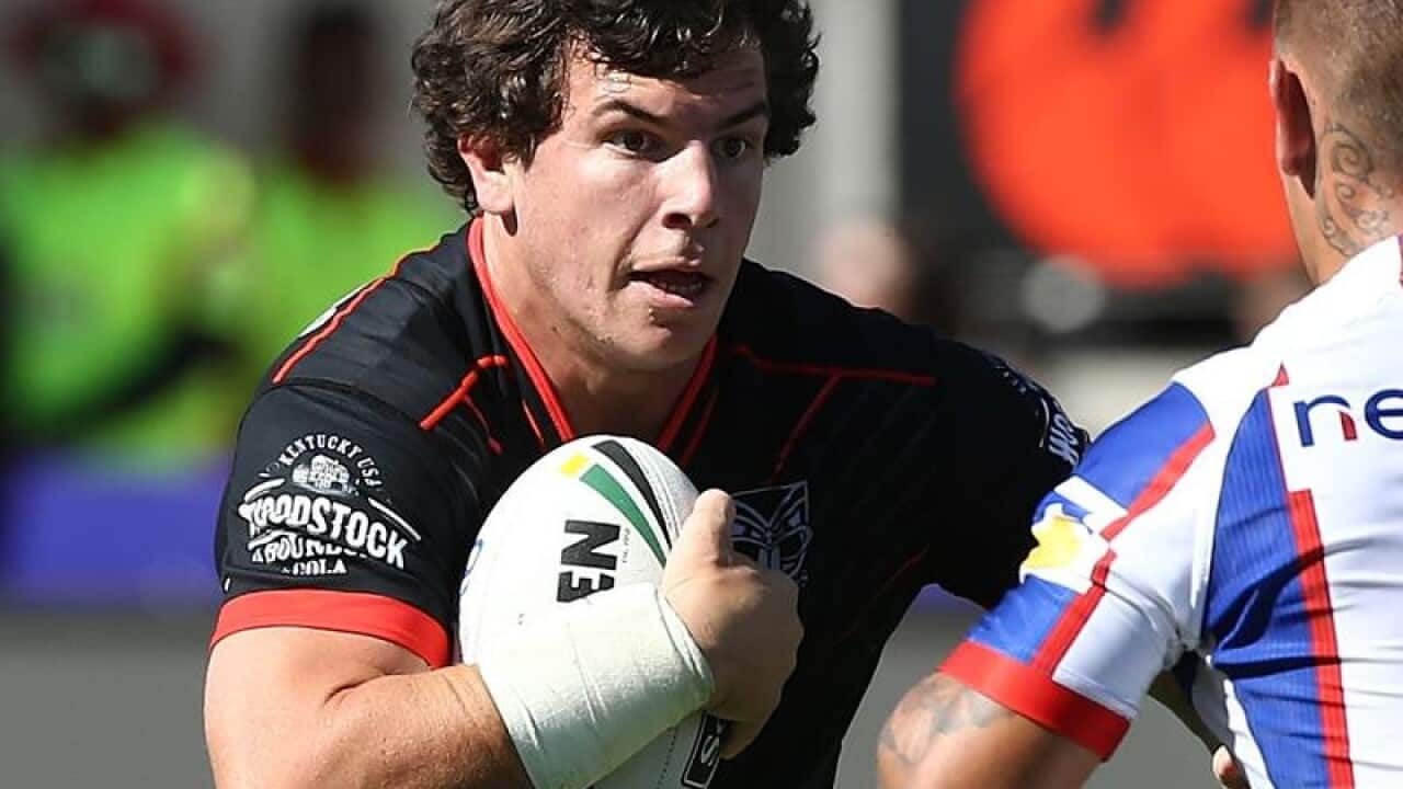 A file image of Charlie Gubb in action for the New Zealand Warriors.