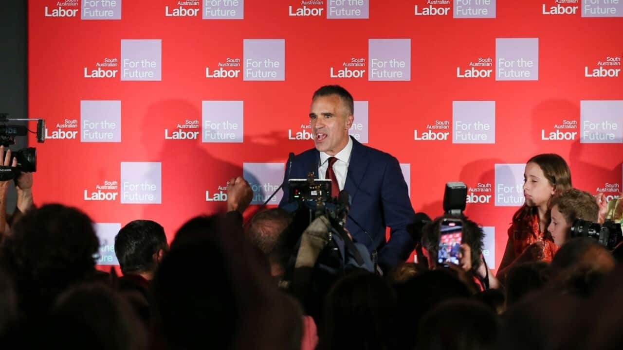 Premier Peter Malinauskas addressing Labor supporters after the party’s comprehensive victory in South Australia.jpg