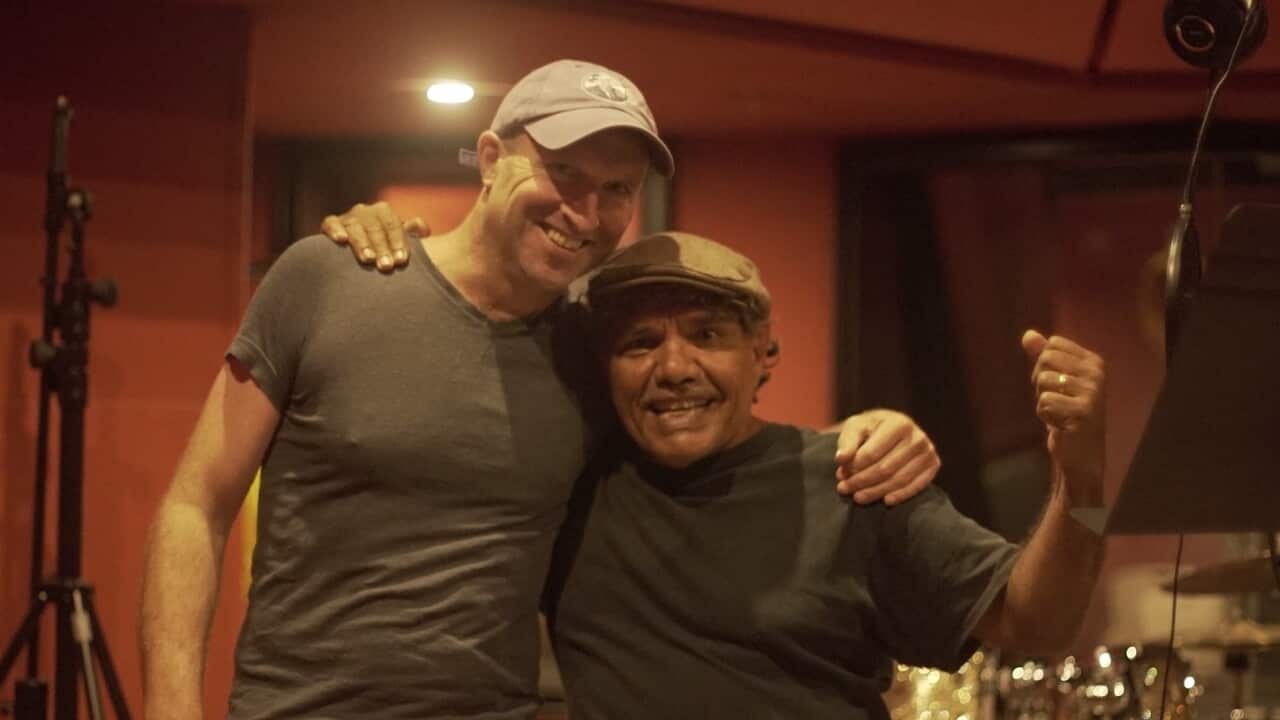Balang Lewis and Director Tom Murray recording in Sydney 2017