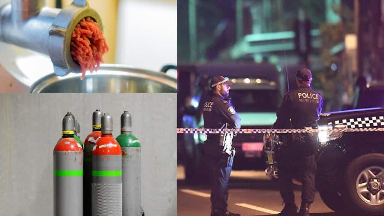 Meat mincer and gas to down a plane