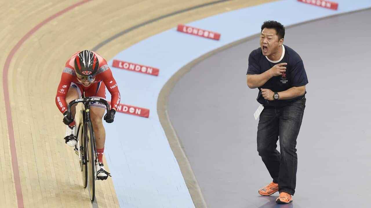 epa05194517 Wai Sze Lee of Hong Kong competes in the women's 500m time trial event at the 2016 UCI Track Cycling World Championships, in London, Britain, 04 March 2016. EPA/FACUNDO ARRIZABALAGA