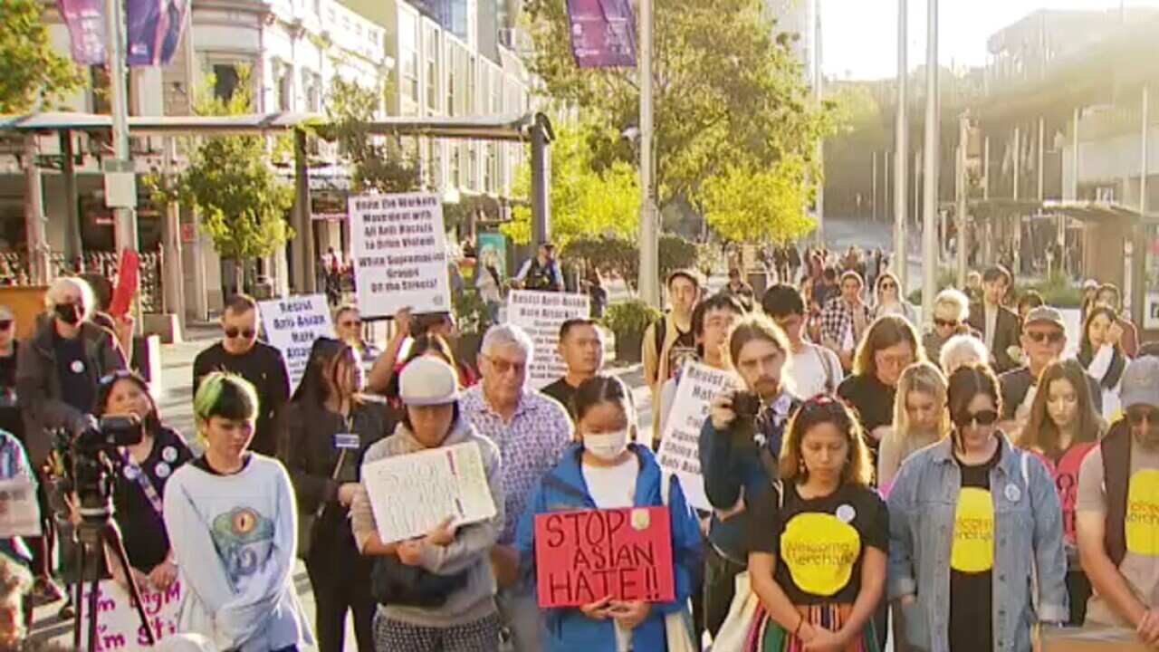 A minute's silence has been held at a Sydney rally to remember victims of Asian hate, following the shootings in the US city of Atlanta.