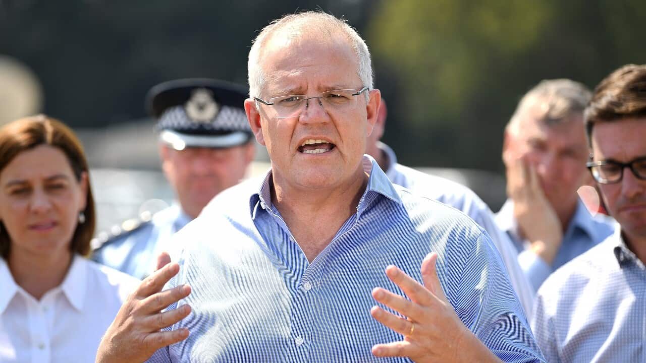 Scott Morrison talks to the media on Friday.