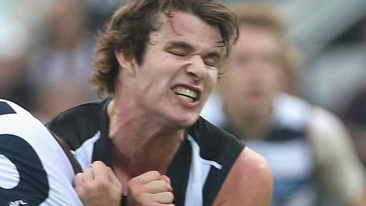 A file image of Nathan Freeman of the Magpies during a match.