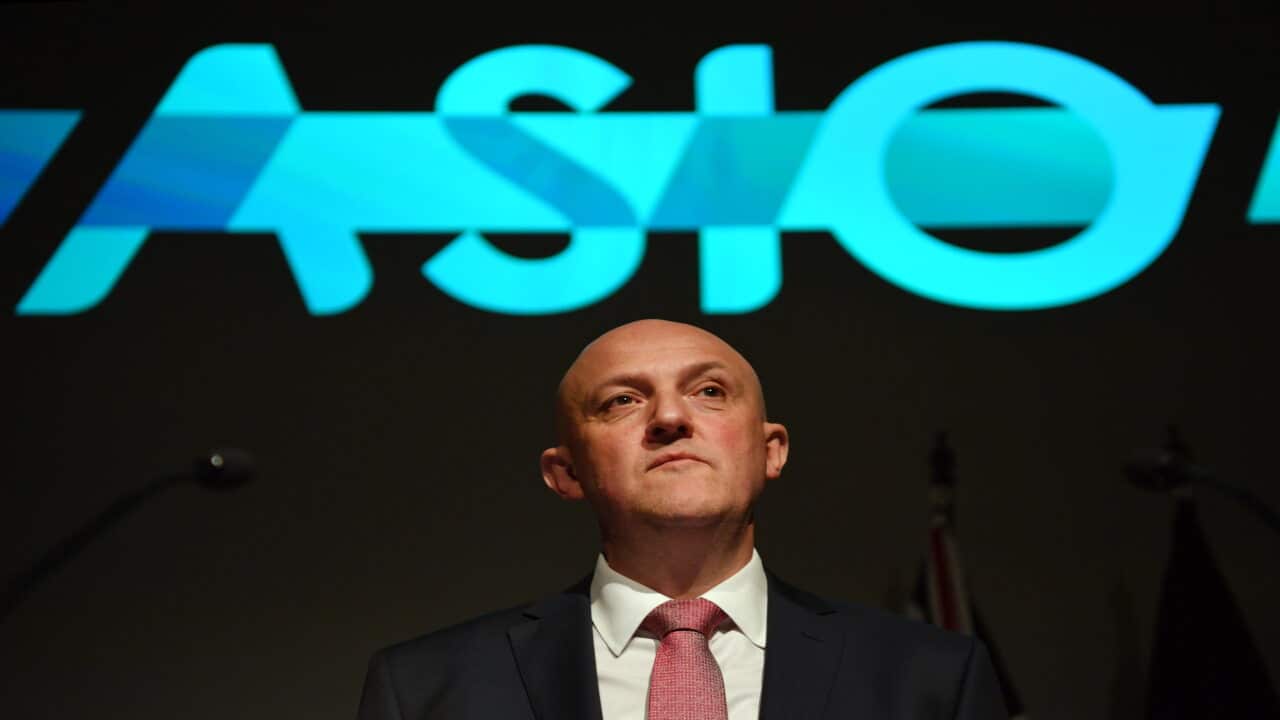 Australian Security Intelligence Organisation ASIO Director General Mike Burgess rehearses his annual speech at ASIO headquarters in Canberra, Wednesday, March 17, 2021. (AAP Image/Mick Tsikas) NO ARCHIVING
