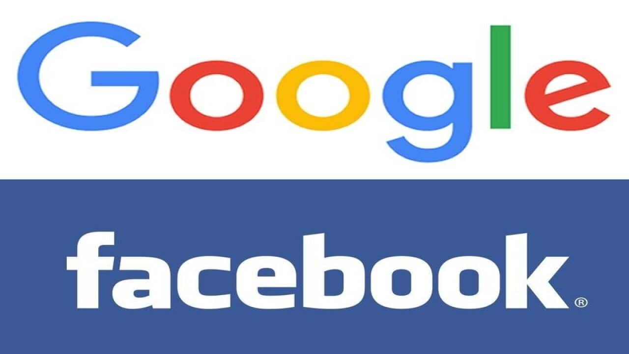 File images of the Google and Facebook logos.