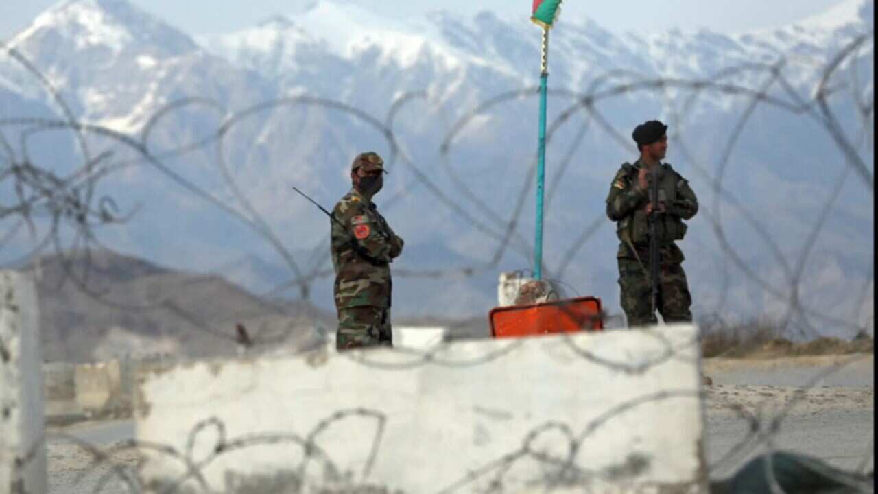 US troops on patrol near Bagram base in Afghanistan