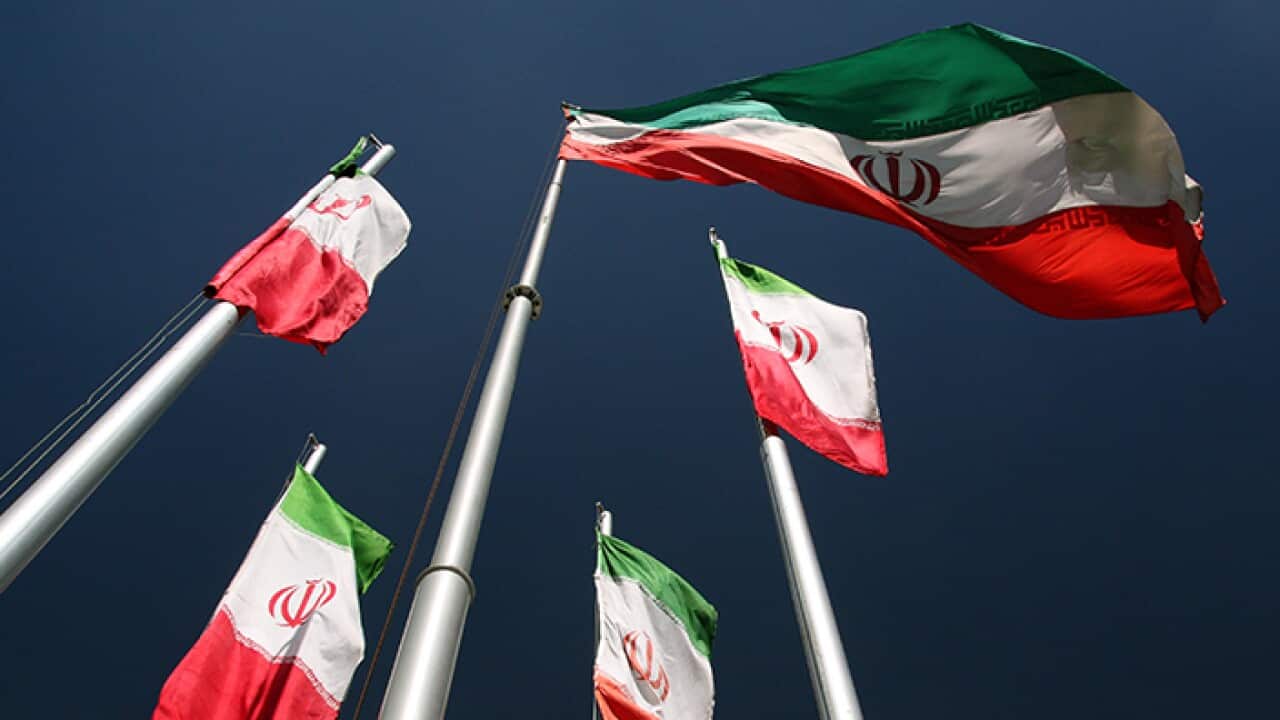 Iran flag, Tehran, Iran