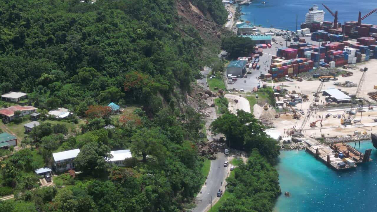 Aerial image of landslides