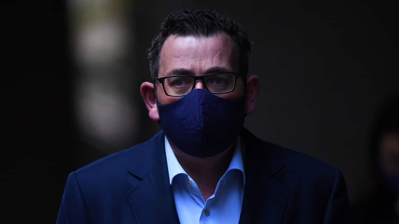 Victoria's Premier Daniel Andrews wears a face mask