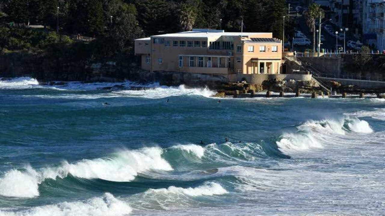 Rough surf conditions at Coogee Beach, Coogee, Sydney, Saturday, August 19, 2017.