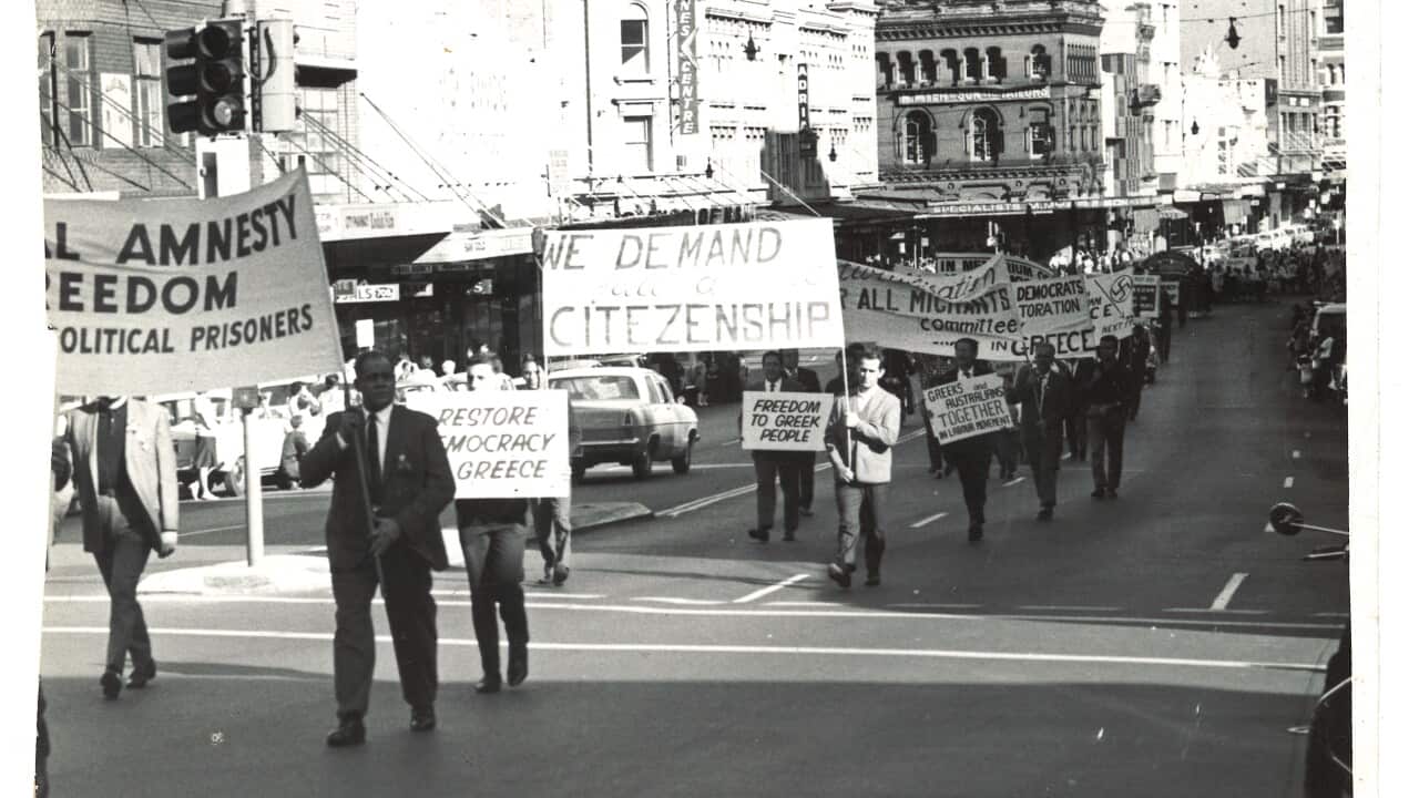 Migrants protesting for refused citizenships