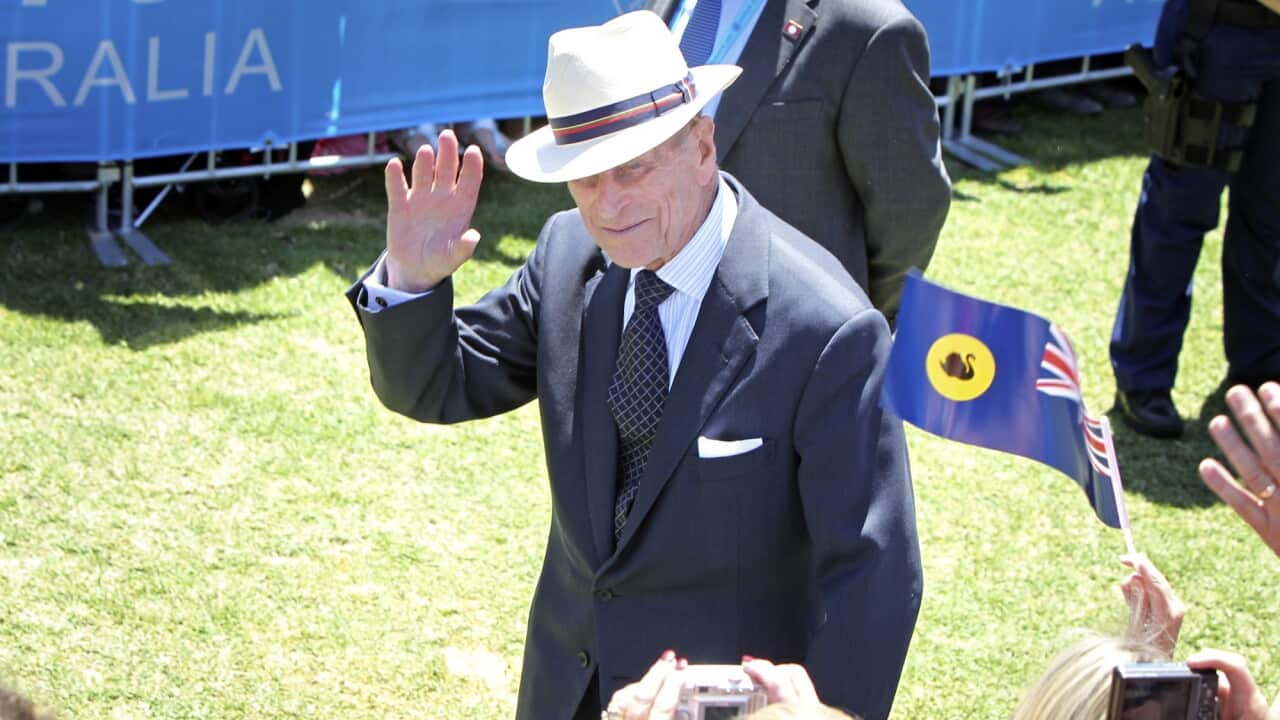 Prince Phillip greets the public at the Great Aussie Barbecue in Perth, Saturday, Oct. 29, 2011. The Queen and Prince Phillip ended their 16th Royal Tour of Australia by joining tens of thousands of well wishers. (AAP Image/Michael O'Brien) NO ARCHIVING