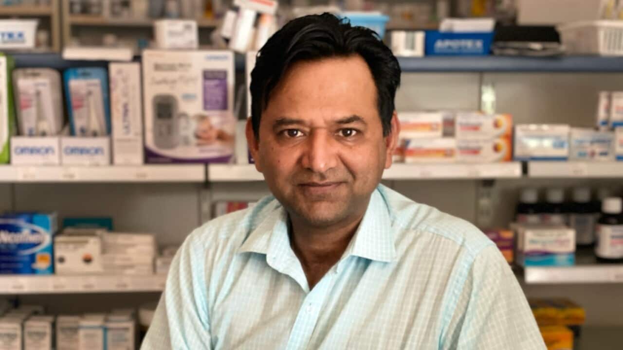 Raj Gupta in his Malua Bay pharmacy.