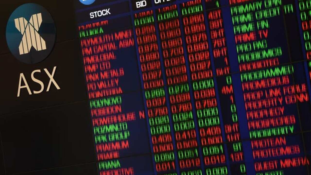 Close-up of ASX indicator board