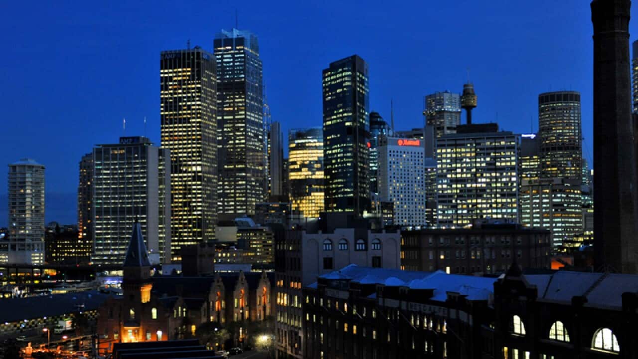 The Sydney city skyline.