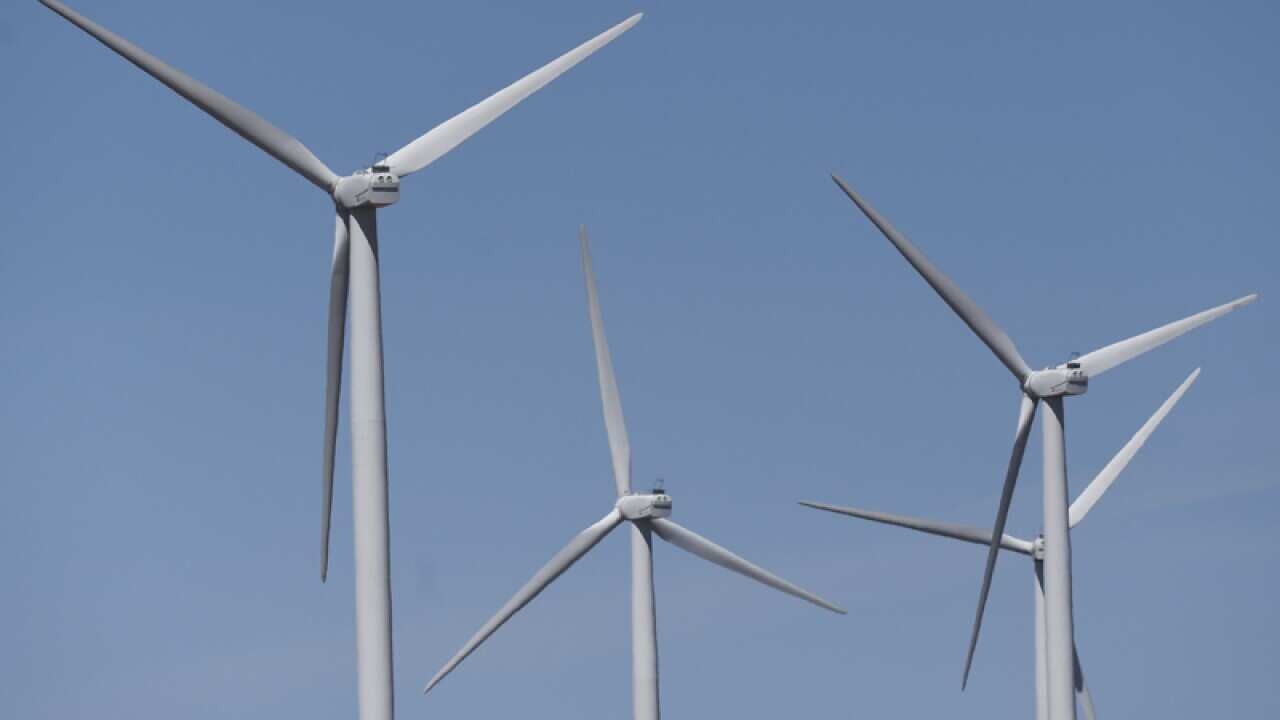 Wind turbines at a wind farm