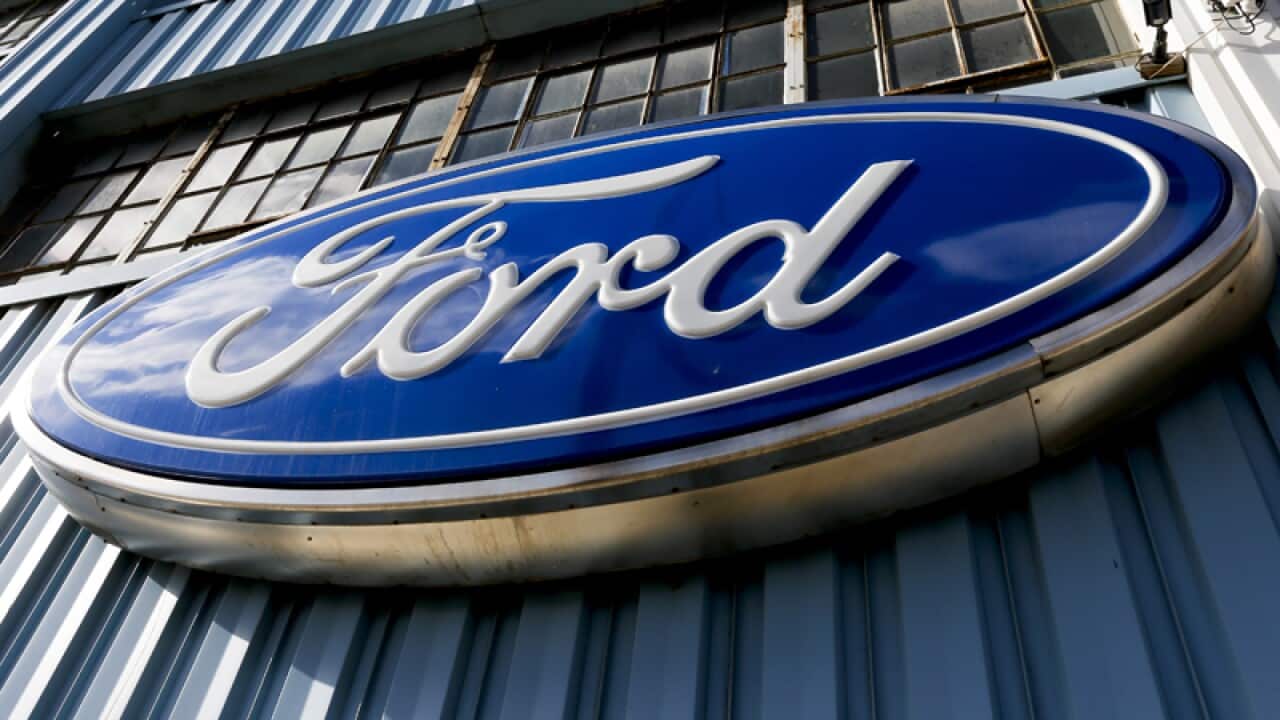 Blue oval Ford sign