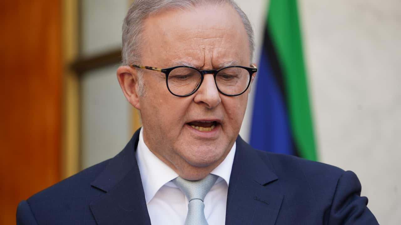 Australian Prime Minister Anthony Albanese speaks to media during a press conference (AAP).png