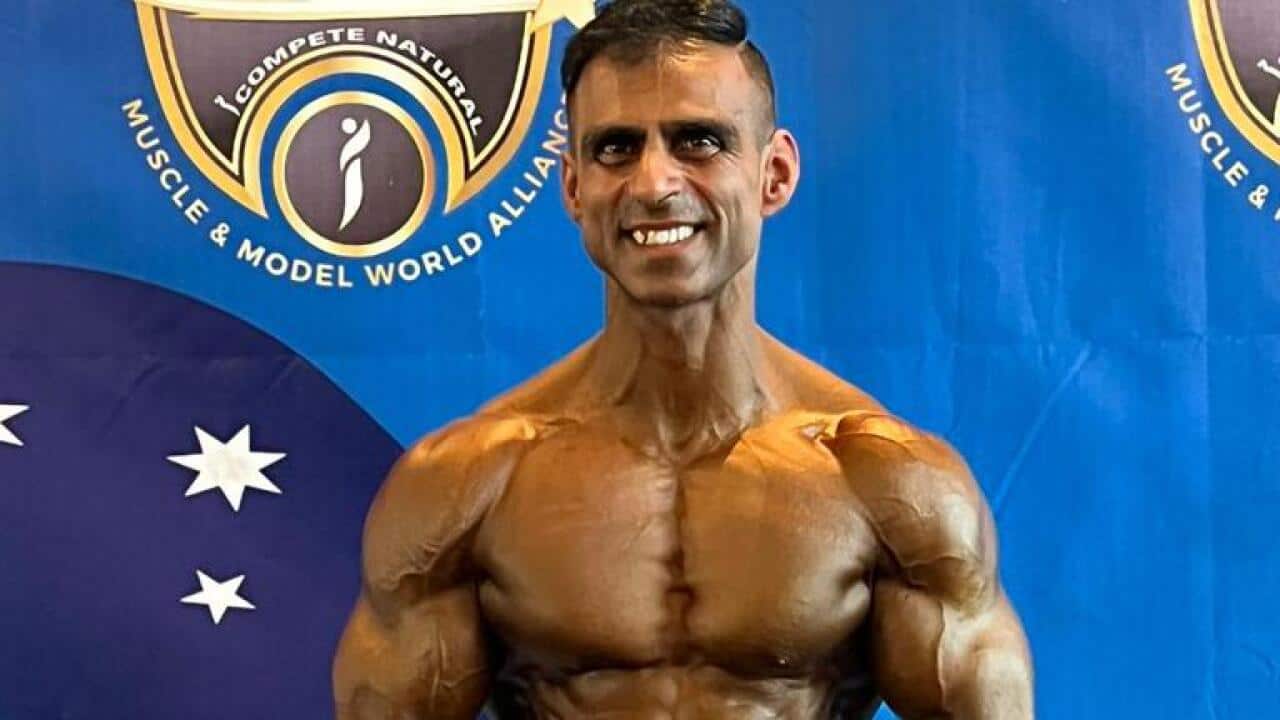 Body builder Girish Nagpal With Medal
