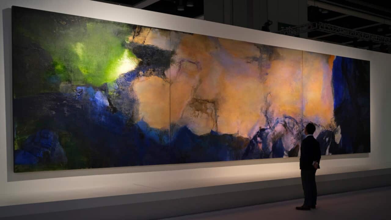 "Juin-Octobre 1985" by Chinese French artist Zao Wou-Ki