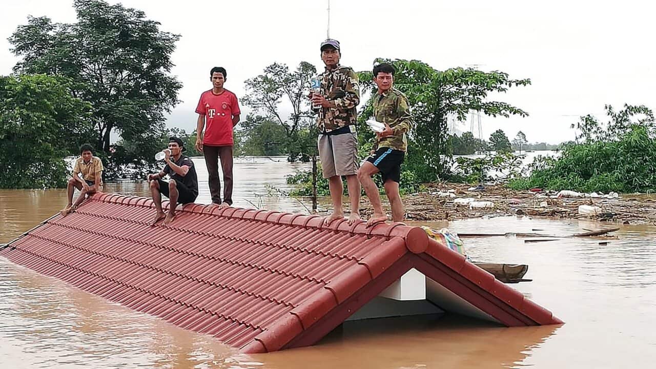 Villagers after the dam collapse -ABc, Lao news, EPA