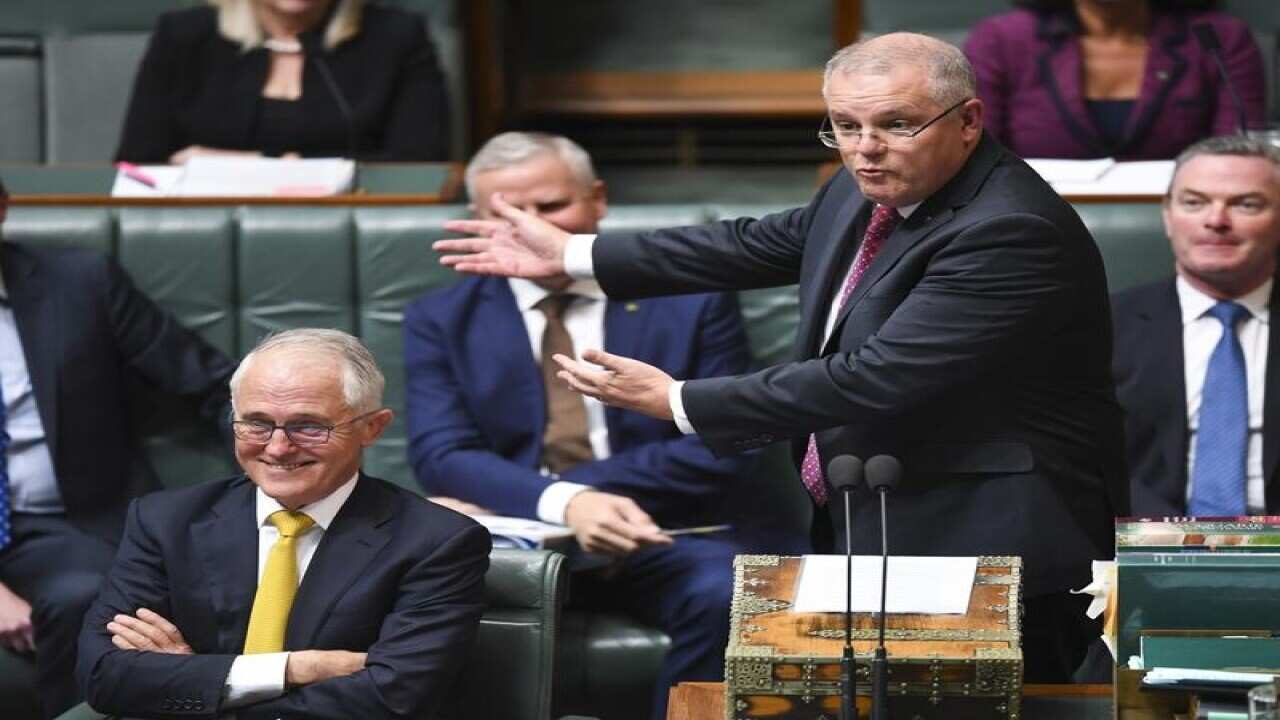 Treasurer Scott Morrison speaks during Question Time