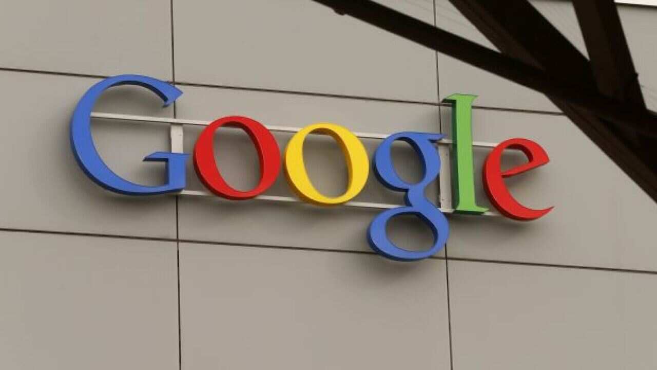 A logo is pictured at Google's European Engineering Center in Zurich
